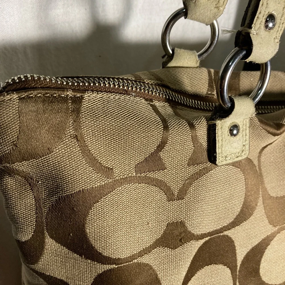 Coach Poppy Stylish Tan Designer Tote Bag